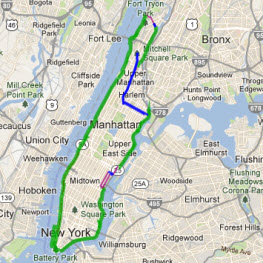 Manhattan Waterfront Greenway Bike Map