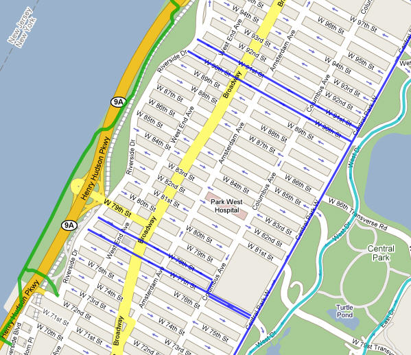 Click to View Map of New Upperwest Side Bike Lanes