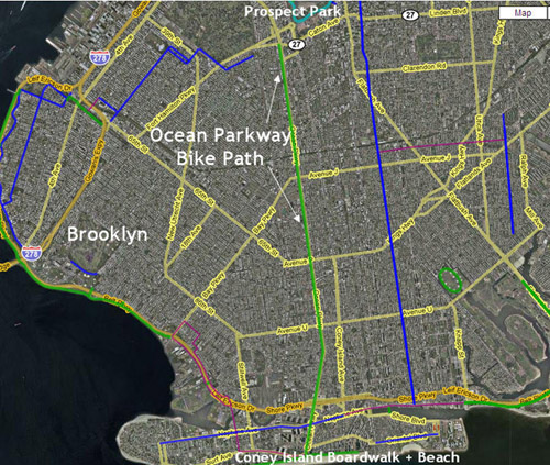 Ocean Parkway Bike Path Map