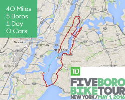 Five Boro Bike Tour Map
